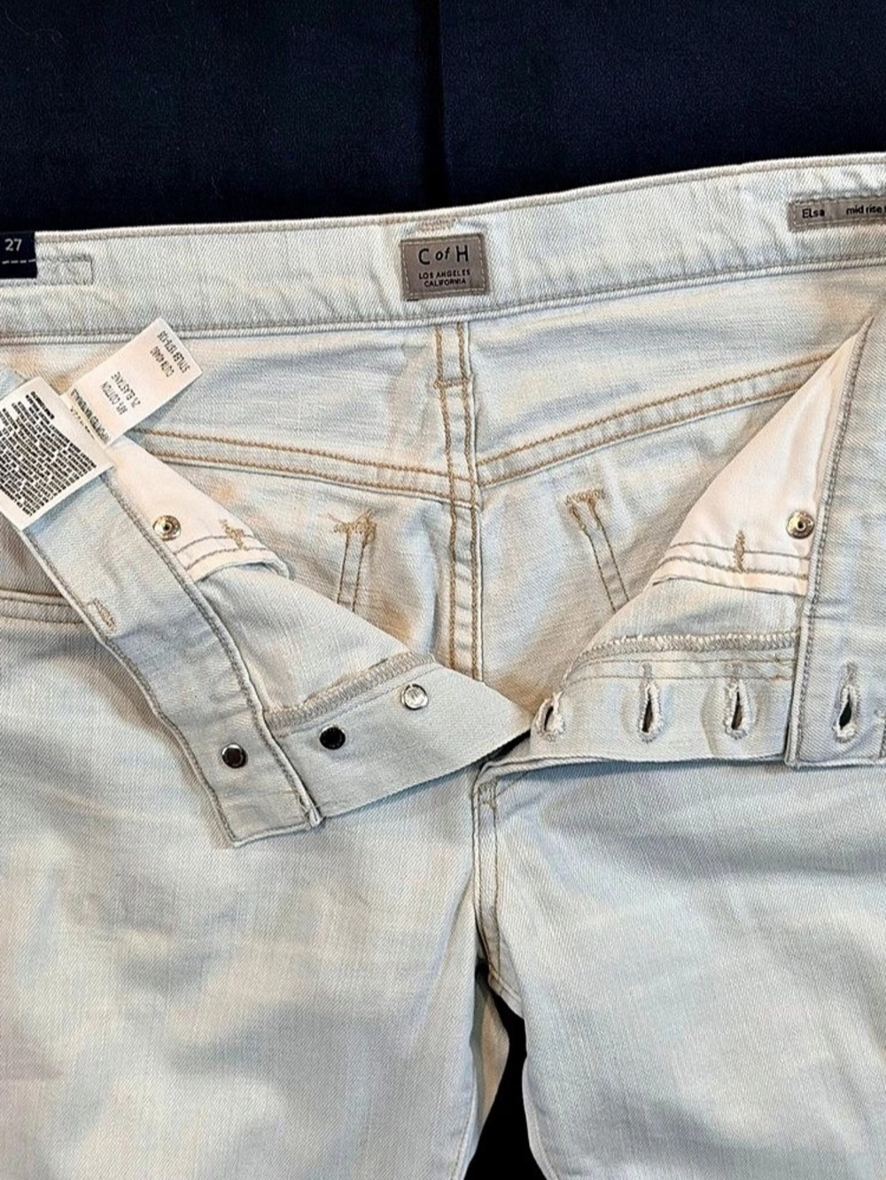 Citizens of Humanity Elsa Mid Rise Slim Fit Crop Jeans – Clean White – Size 27 - Picture 3 of 9